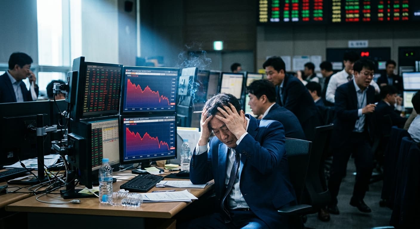 Korean Stocks Tumble as Foreign Investors Flee