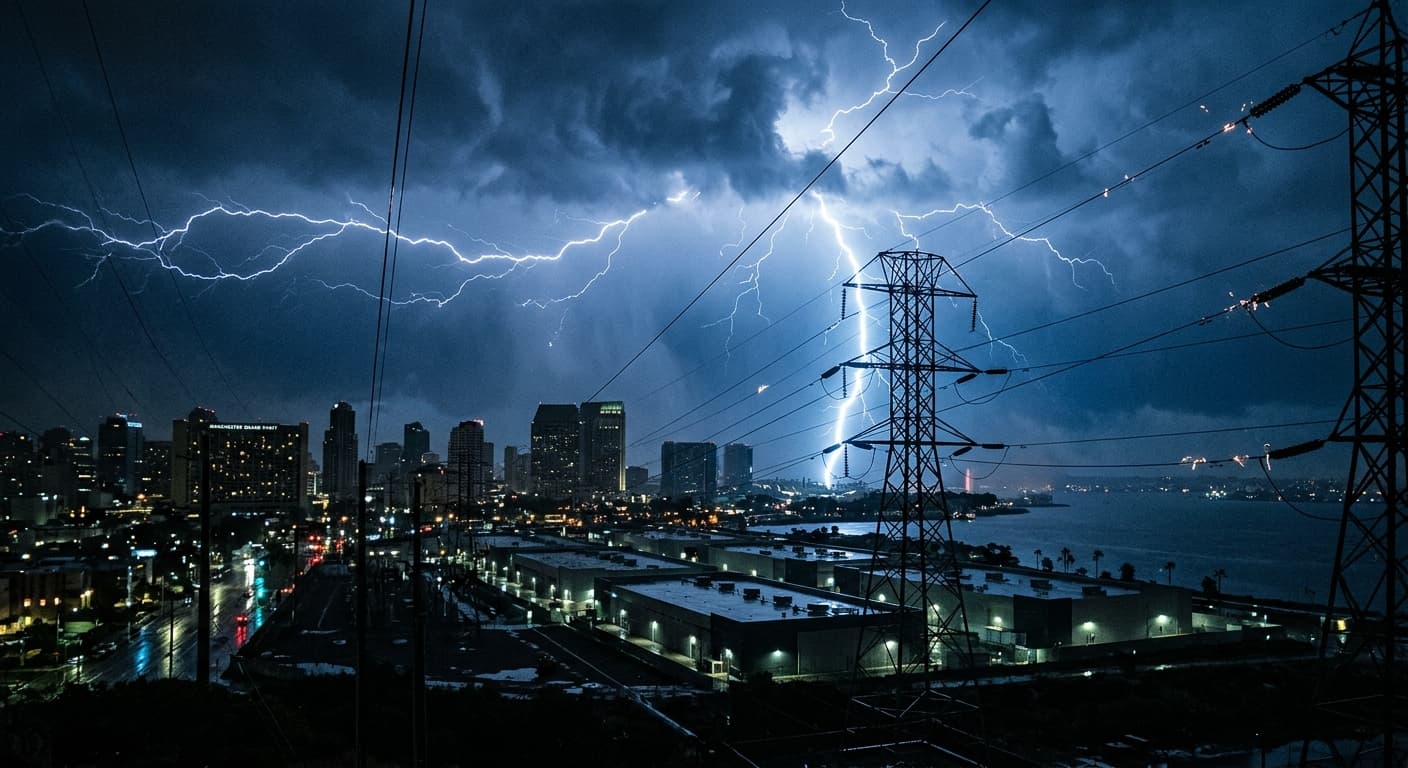 Lightning Storm San Diego 2026: How Extreme Weather Disrupts Supply Chains, Energy Infrastructure, and AI Data Center Expansion